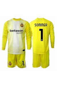 Inter Milan Yann Sommer #1 Keeper Babyklær Borte Fotballdrakt til barn 2025-26 Lange ermer (+ Korte bukser)